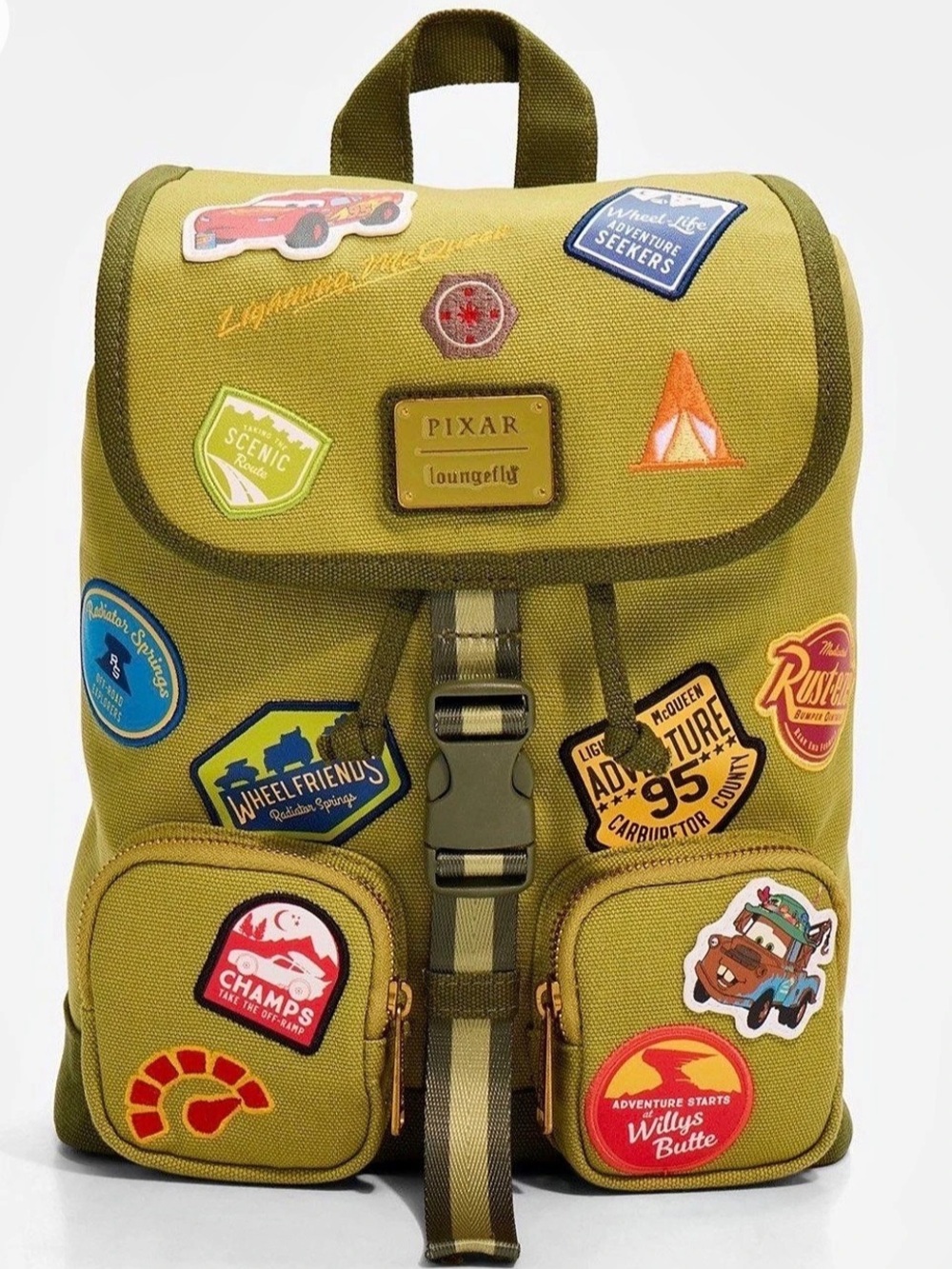 Loungefly Disney Pixar Cars Radiator Springs Patches Mini Backpack